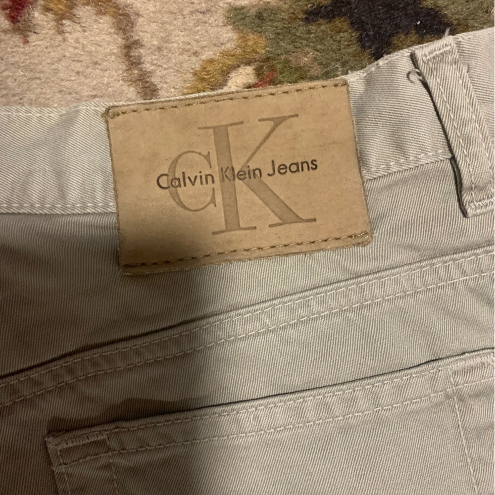 Calvin Klein Women's 100% Cotton Jeans Wide Leg Tan Colour 30 x 31 Size 9
